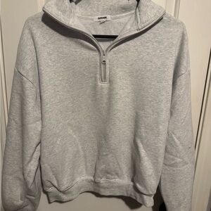 Garage Light Gray Zip-Up Sweater